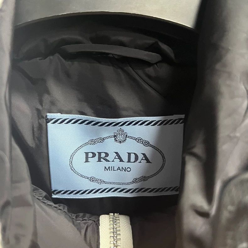 Prada Prada White striped long-sleeved hooded down jacket 2501-Ne Size US XXS / EU 40 - 3 Thumbnail