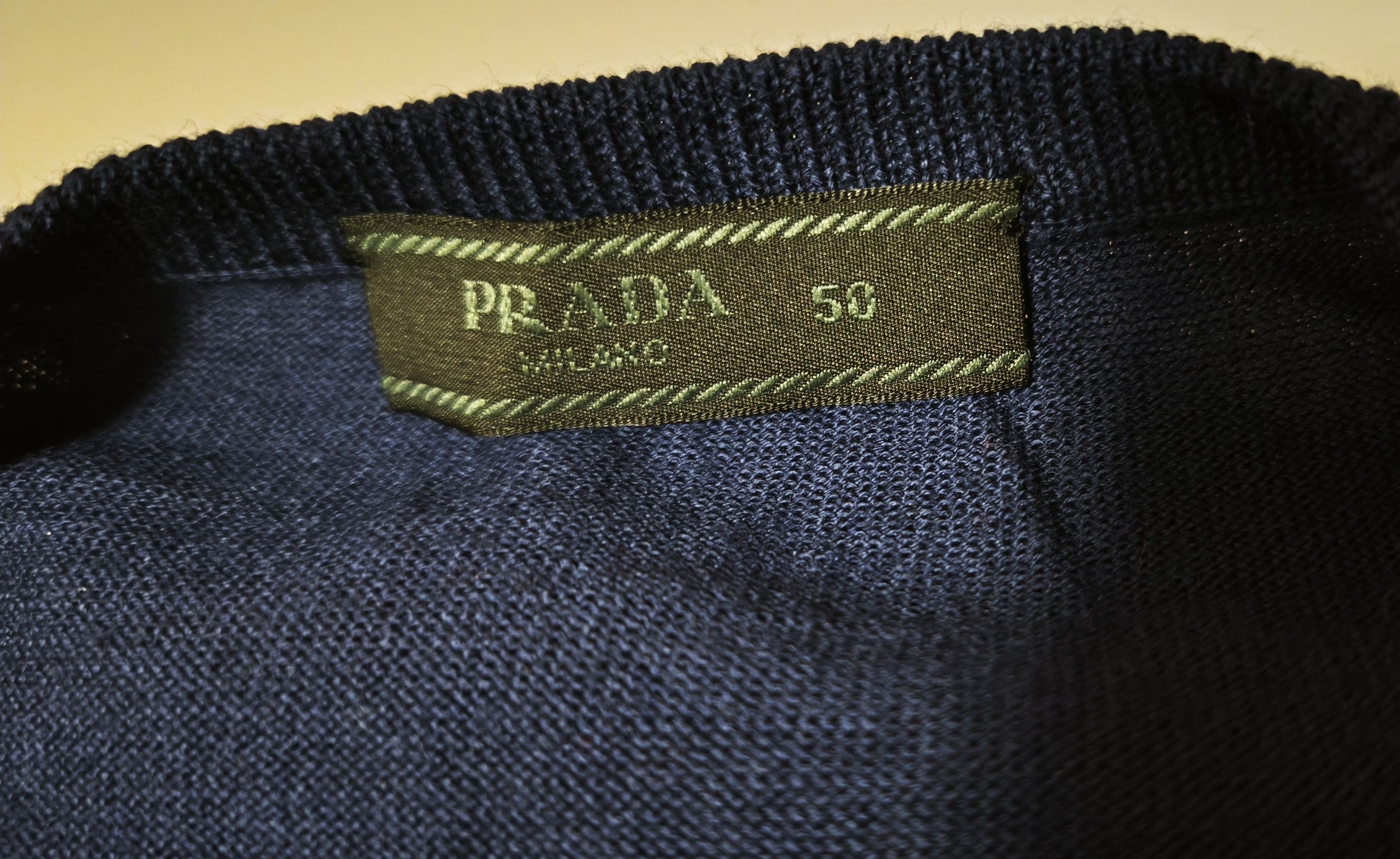 Prada Fall 2017 - Virgin wool sweater - blue chevron print Size US M / EU 48-50 / 2 - 2 Thumbnail