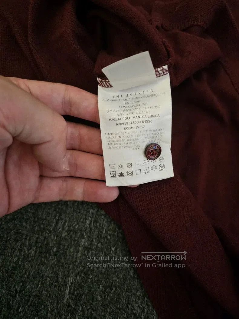 Moncler Moncler Men's Burgundy Long Sleeve Polo. Size US L / EU 52-54 / 3 - 7 Thumbnail