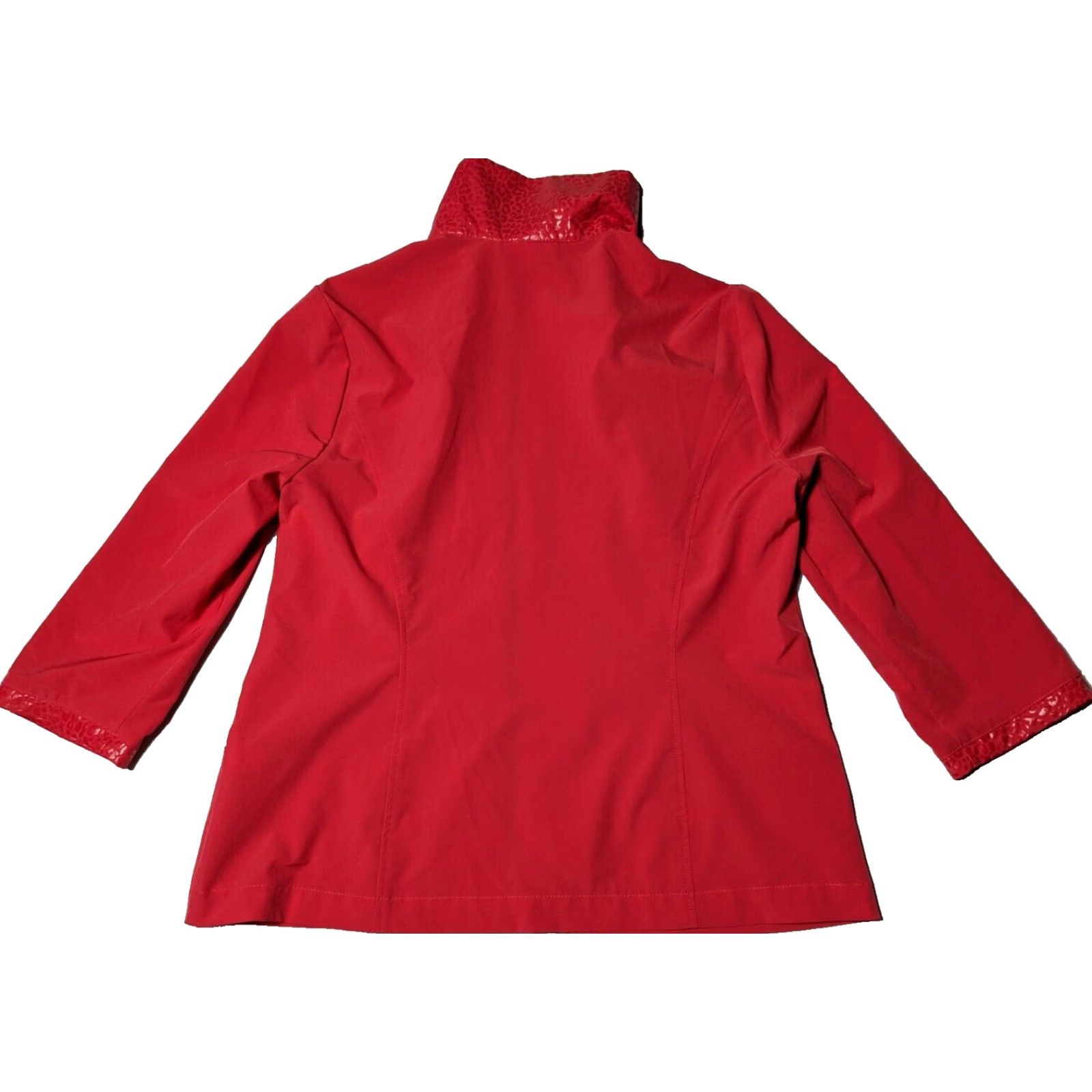 Vintage Chico's ZENERGY Women Jacket 3/4 Sleeve Lightweight Coral Red Zip Pockets Regular M Medium Red Womens Size M / US 6-8 / IT 42-44 - 2 Thumbnail
