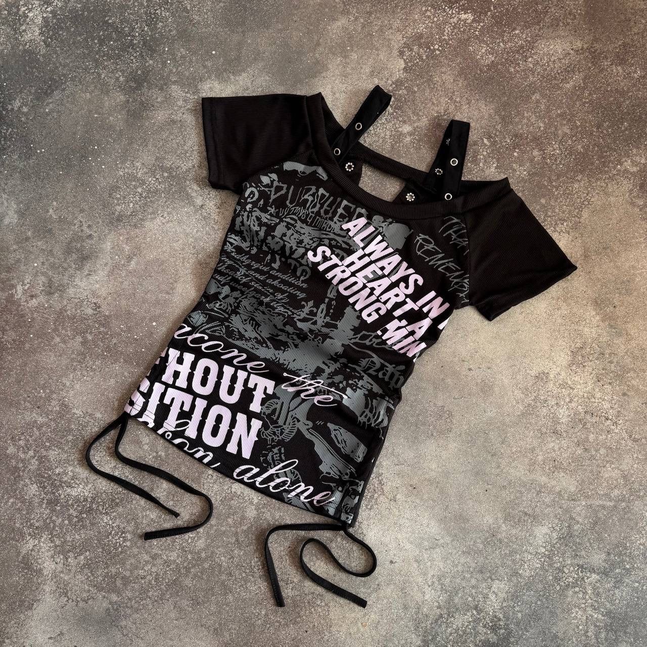 20471120 × Vintage Opium Y2K Goth Punk Avant Garde Affliction Style T-Shirt Size S / US 4 / IT 40 - 1 Thumbnail