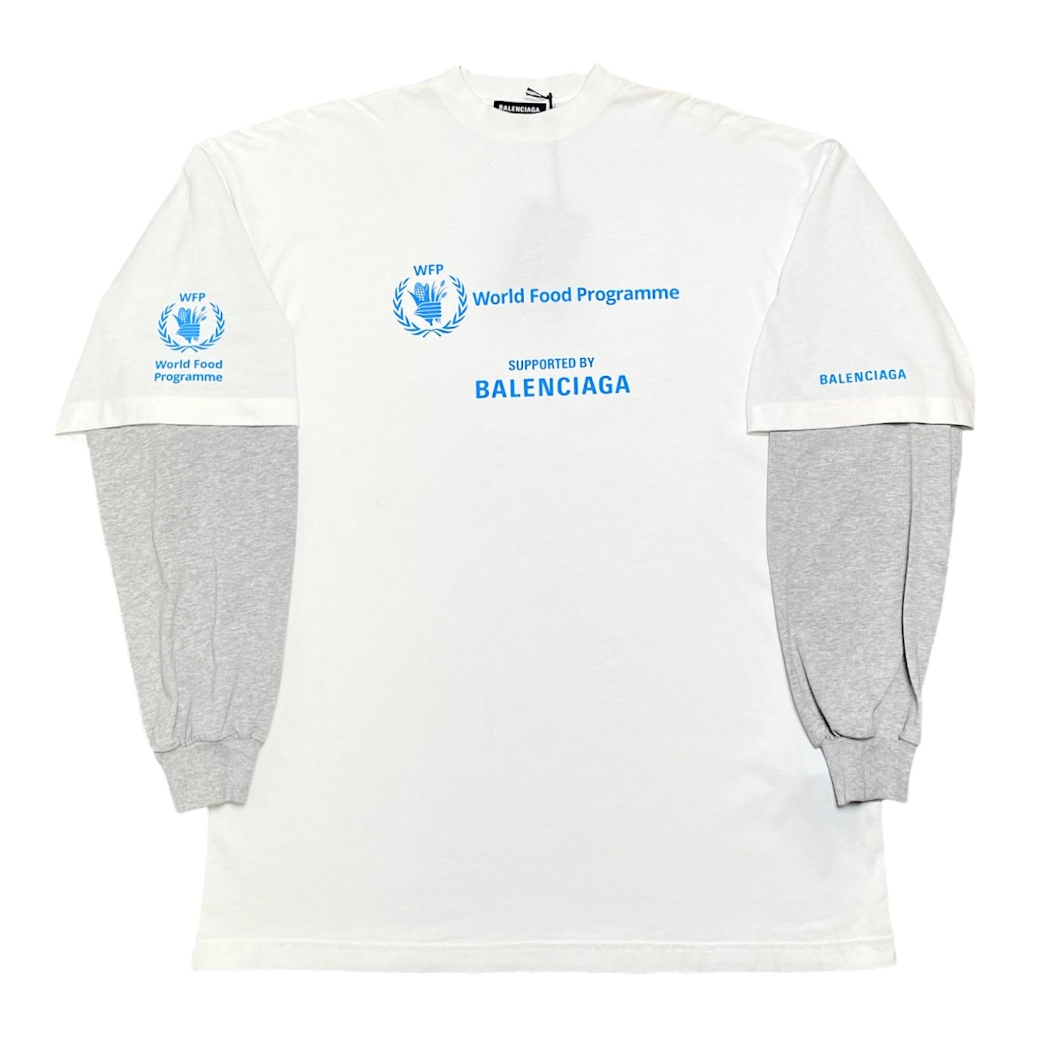 Balenciaga New WFP Long Sleeve Tee Shirt White Grey | Grailed