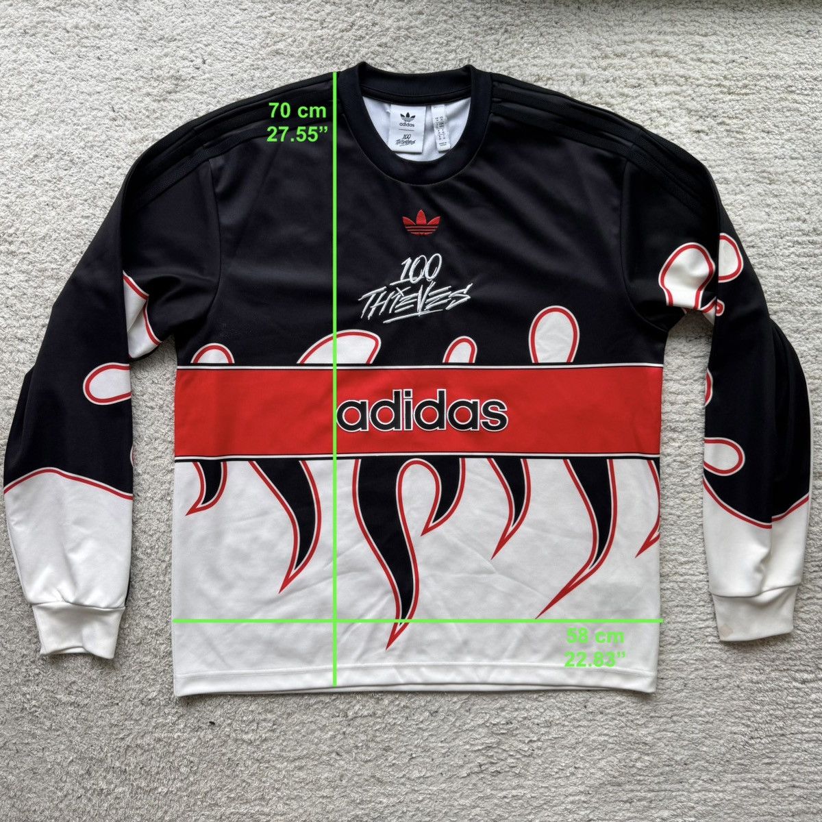 100 Thieves × Adidas Adidas Originals Long Sleeve Jersey x 100 Thieves Size US M / EU 48-50 / 2 - 2 Thumbnail