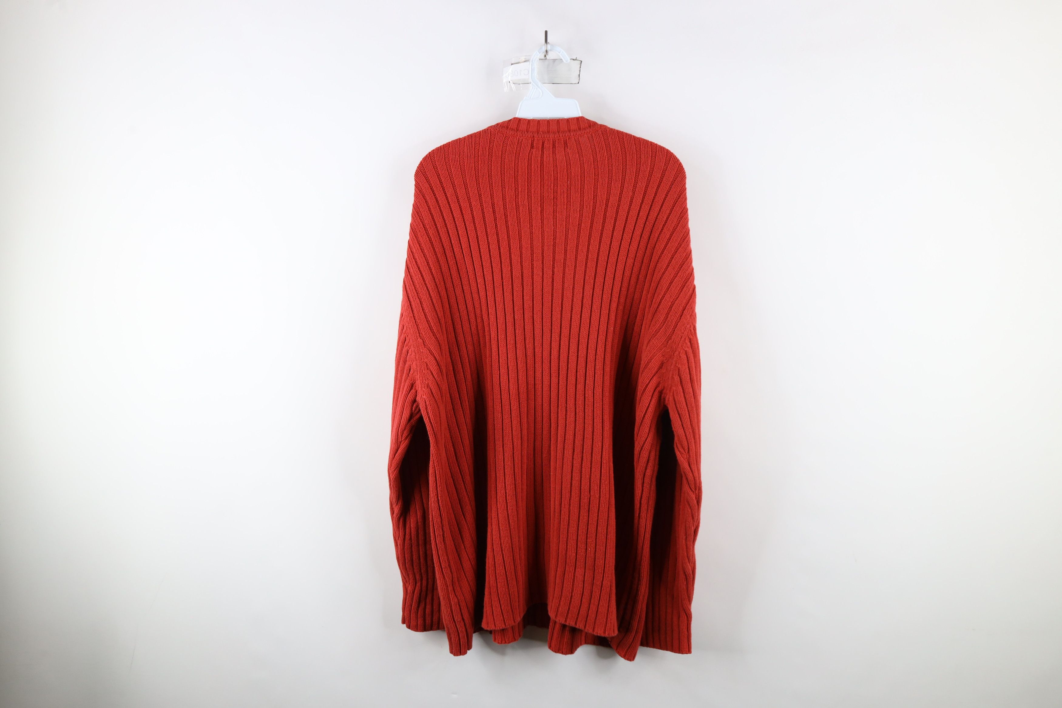 Vintage Vintage 90s Streetwear Ribbed Knit V-Neck Sweater Cotton Size US XL / EU 56 / 4 - 7 Thumbnail