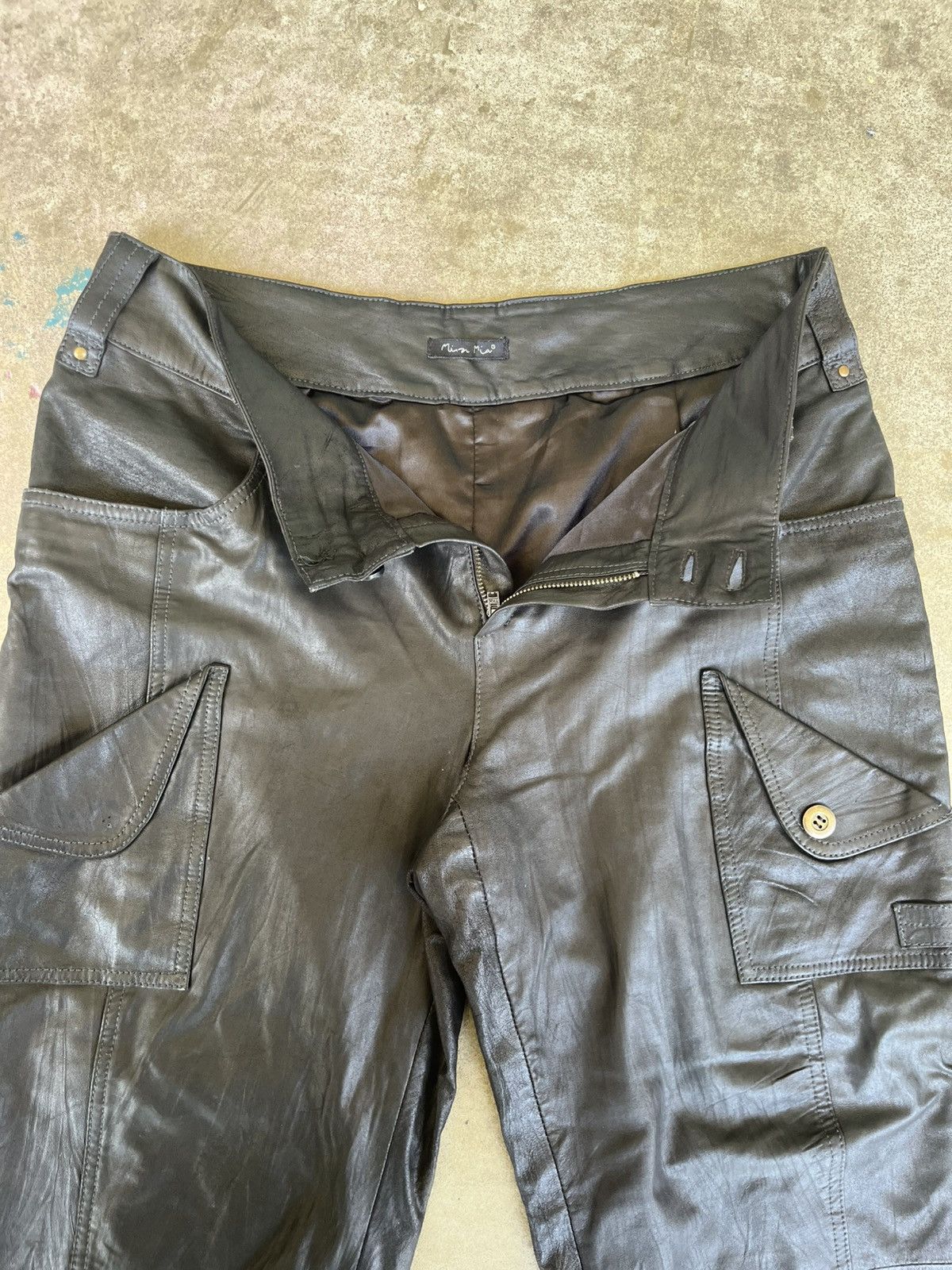 Genuine Leather Cropped 3/4 Leather Pants Techno Rave Size US 33 - 4 Thumbnail
