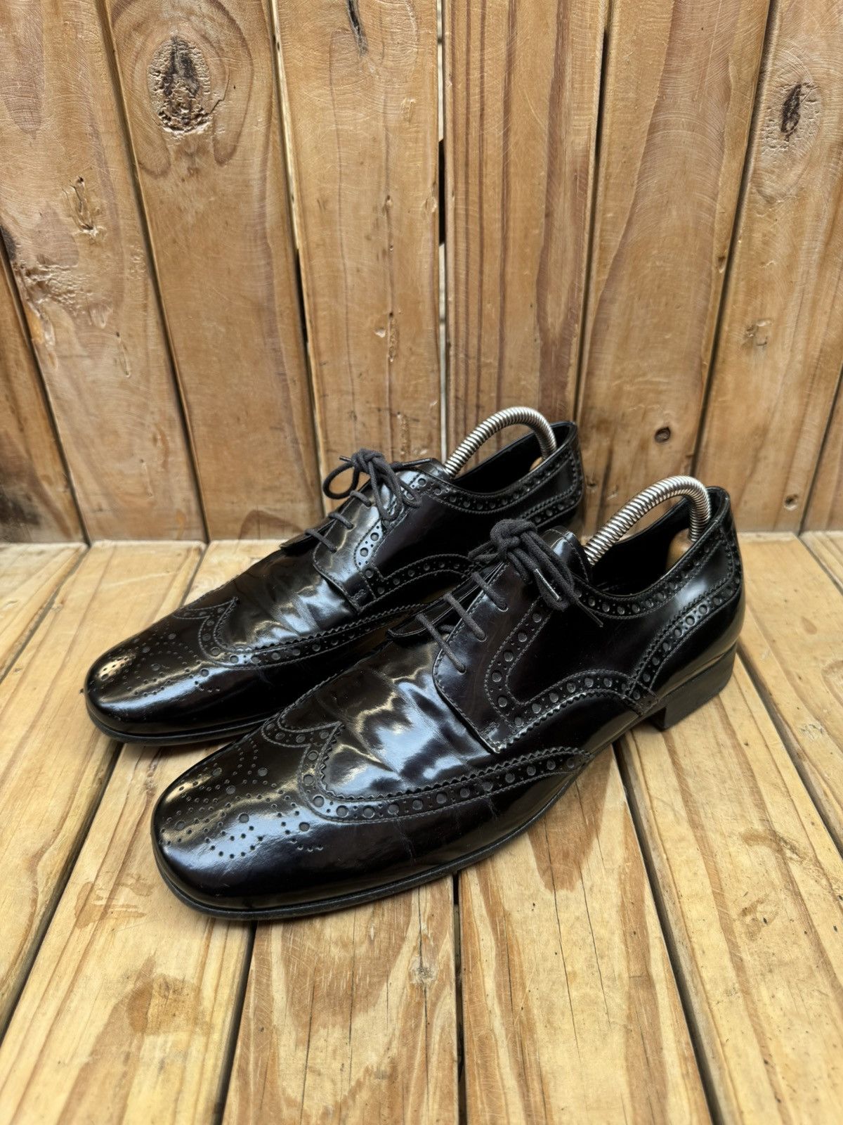 Prada Prada brogue wingtip perforated Men’s dress shoes UK 7 US 8 Size US 8 / EU 41 - 1 Thumbnail