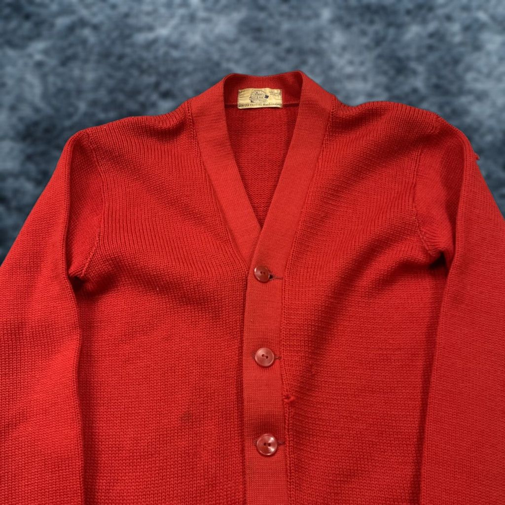 New Era VINTAGE New Era Sweater Cardigan Knitting Mills Wool Red Adult M Slim Men Medium Cardigan 40s Wool Winter Fall 90s Mens Size US M / EU 48-50 / 2 - 1 Thumbnail
