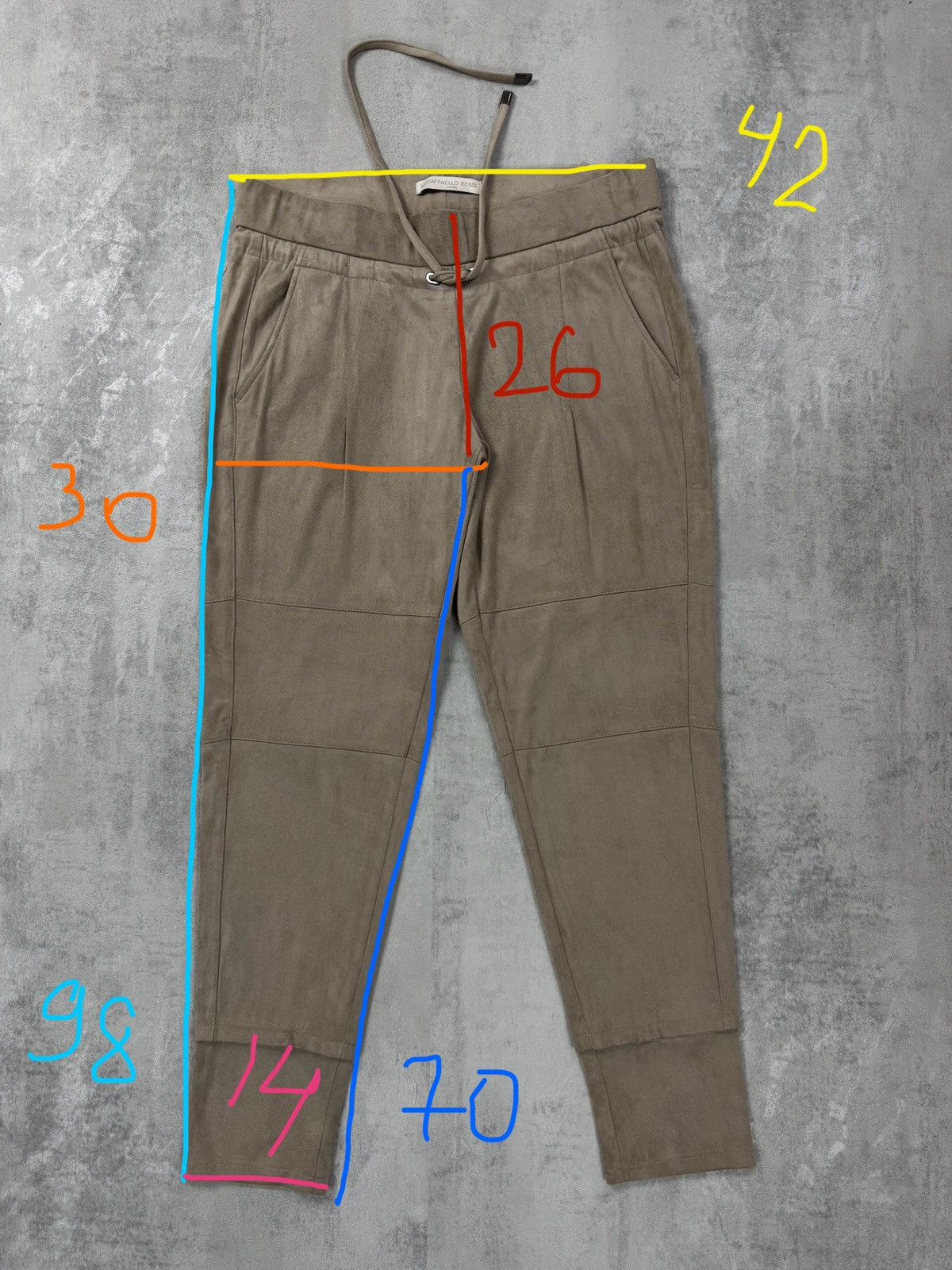 Designer RAFFAELLO ROSSI Candice 7/8 Jogging Beige Pants Womens Size 28" / US 6 / IT 42 - 7 Thumbnail
