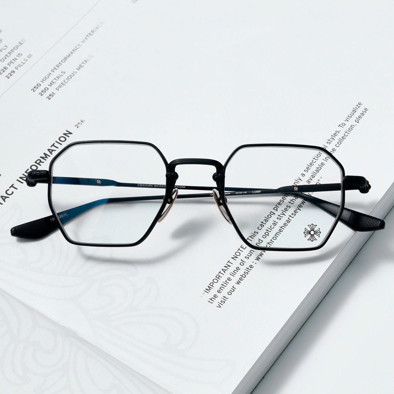 Chrome Hearts CHROME HEARTS LUMP MATTE BLACK/18KGP GLASSES Size ONE SIZE - 6 Thumbnail