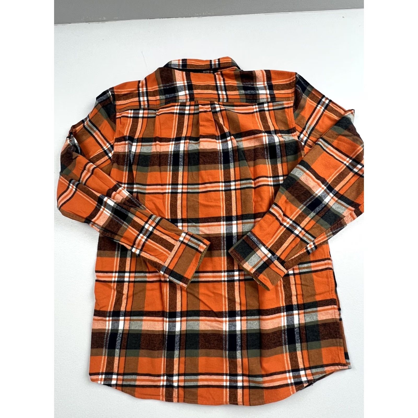 Vintage DUBINIK Shirt Mens M Orange Plaid Flannel Button Front Long Sleeve Casual Size US M / EU 48-50 / 2 - 2 Thumbnail