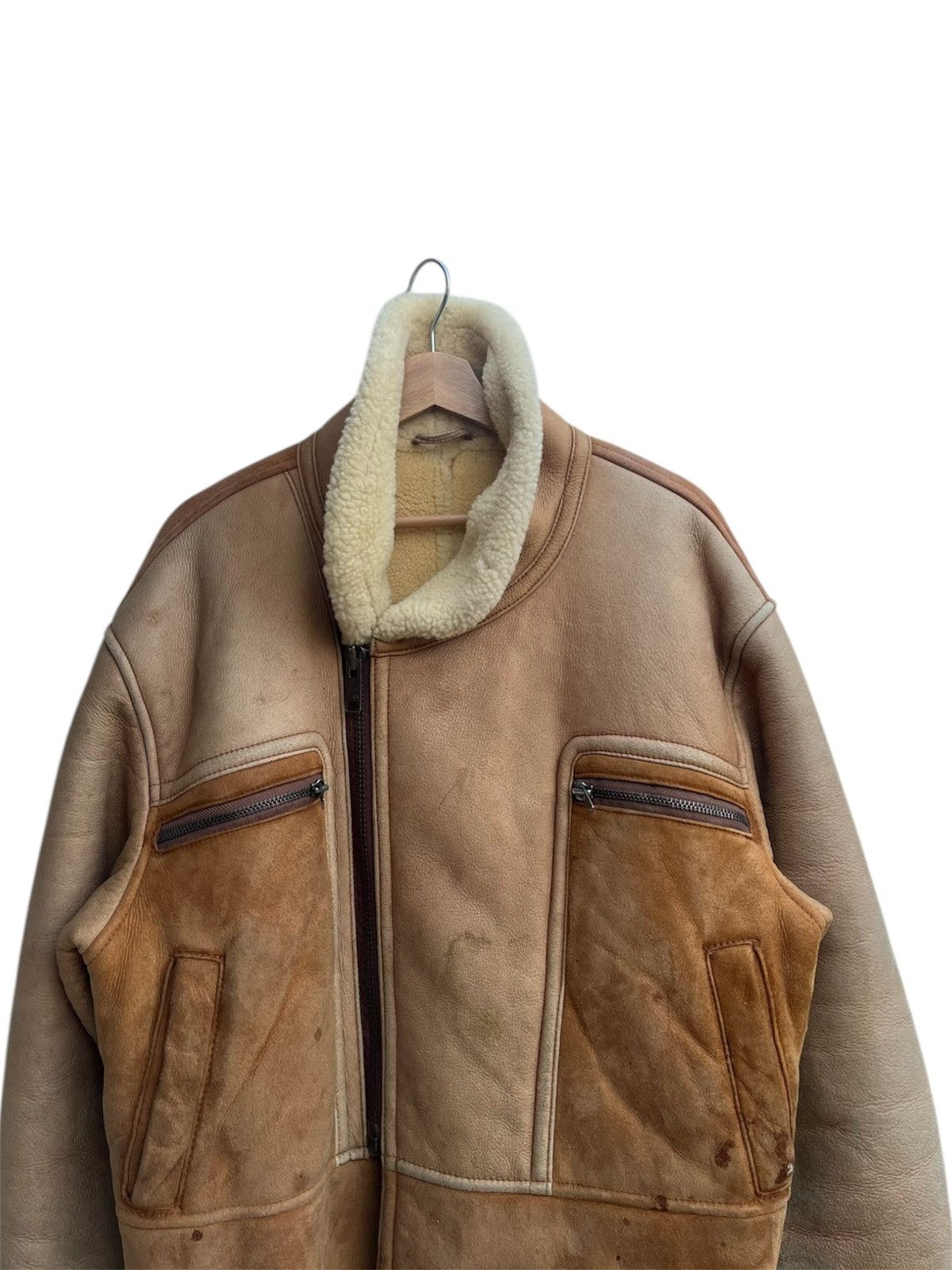 Genuine Leather × Japanese Brand × Leather Ohfesta Sheepskin Shearling Flight Jacket Size US M / EU 48-50 / 2 - 12 Thumbnail