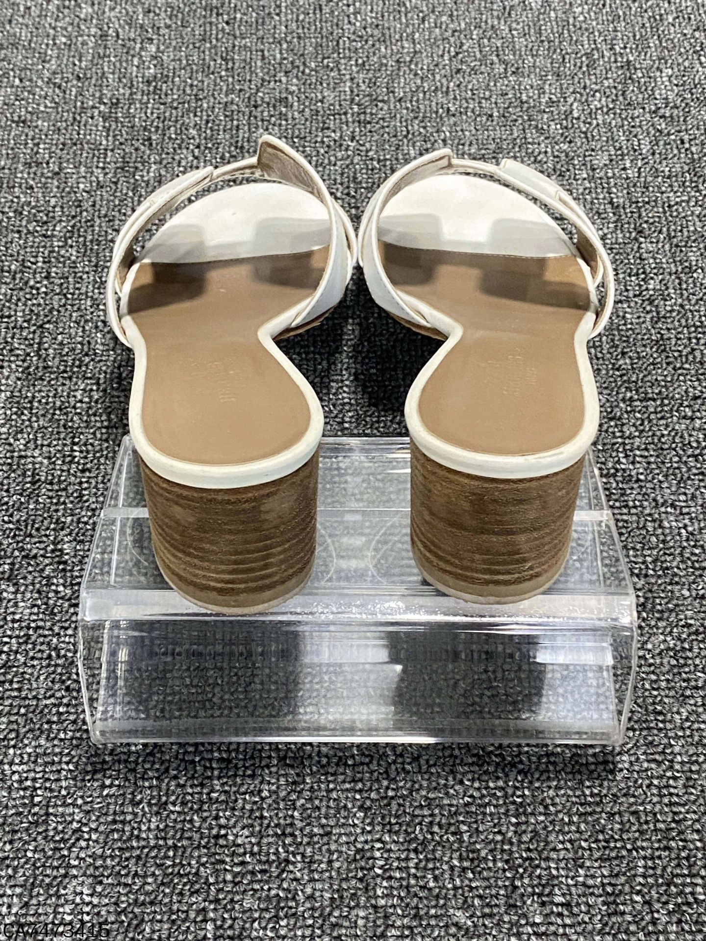 Hermes HERMES white high heel slippers size 37.5 98 new Size US 6.5 / IT 36.5 - 5 Thumbnail