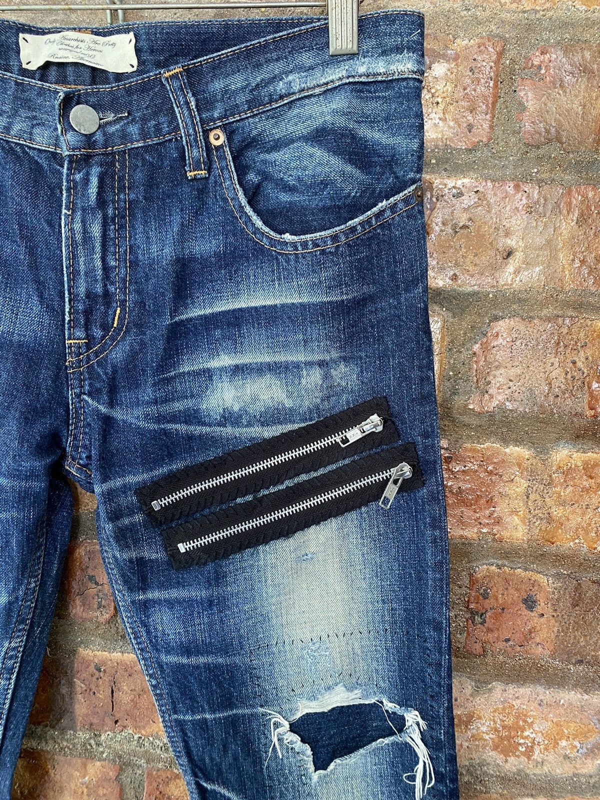 Hysteric Glamour Y2k RNA DNA punk multizipper distresses and repair denim Size US 31 - 6 Thumbnail
