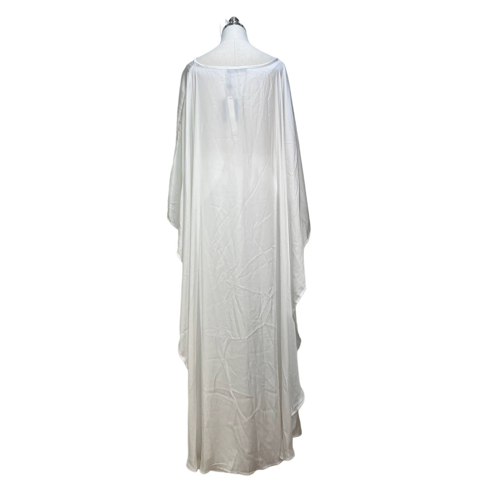 Anthropologie Anthropologie Erika Peña Cape Dress White Maxi Gown Size XL / US 12-14 / IT 48-50 - 11 Thumbnail