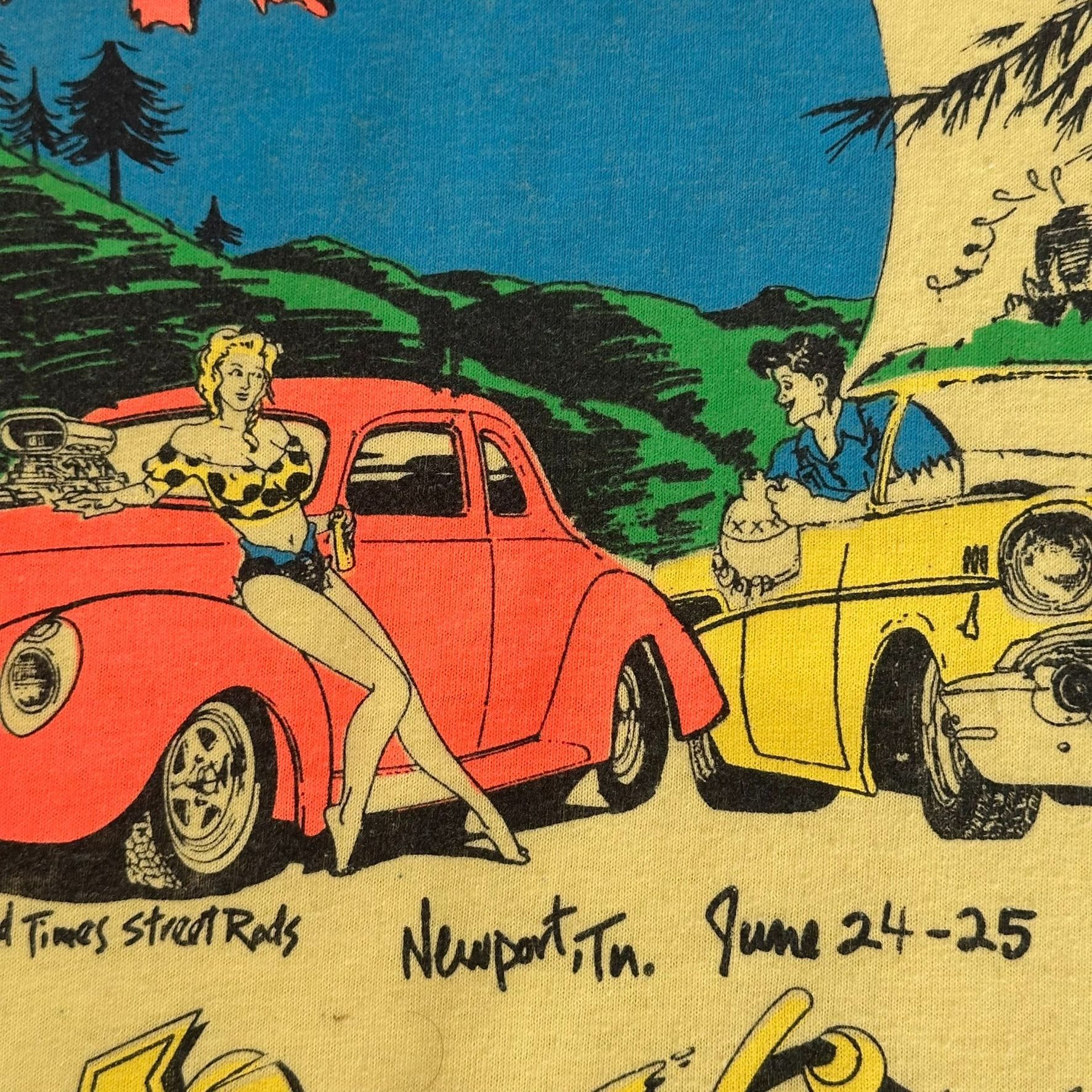 Vintage Vintage 90s Moonshine Rod Run Car Show T-Shirt Single Stitch Size US M / EU 48-50 / 2 - 4 Thumbnail