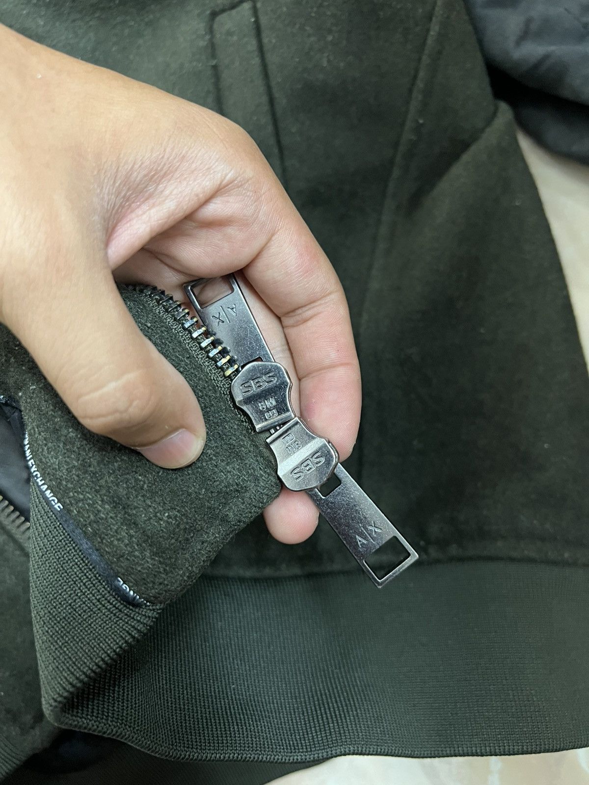 Armani Exchange × Designer Armani Exchange Dual Peat Green Trench & Bomber Jacket Coat Size US M / EU 48-50 / 2 - 15 Thumbnail