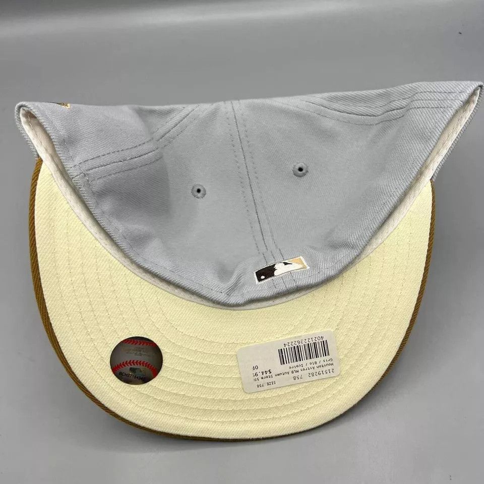 New Era Houston Astros Hat Men 7 5/8 59Fifty New Era MLB Fitted Cap Size ONE SIZE - 6 Thumbnail