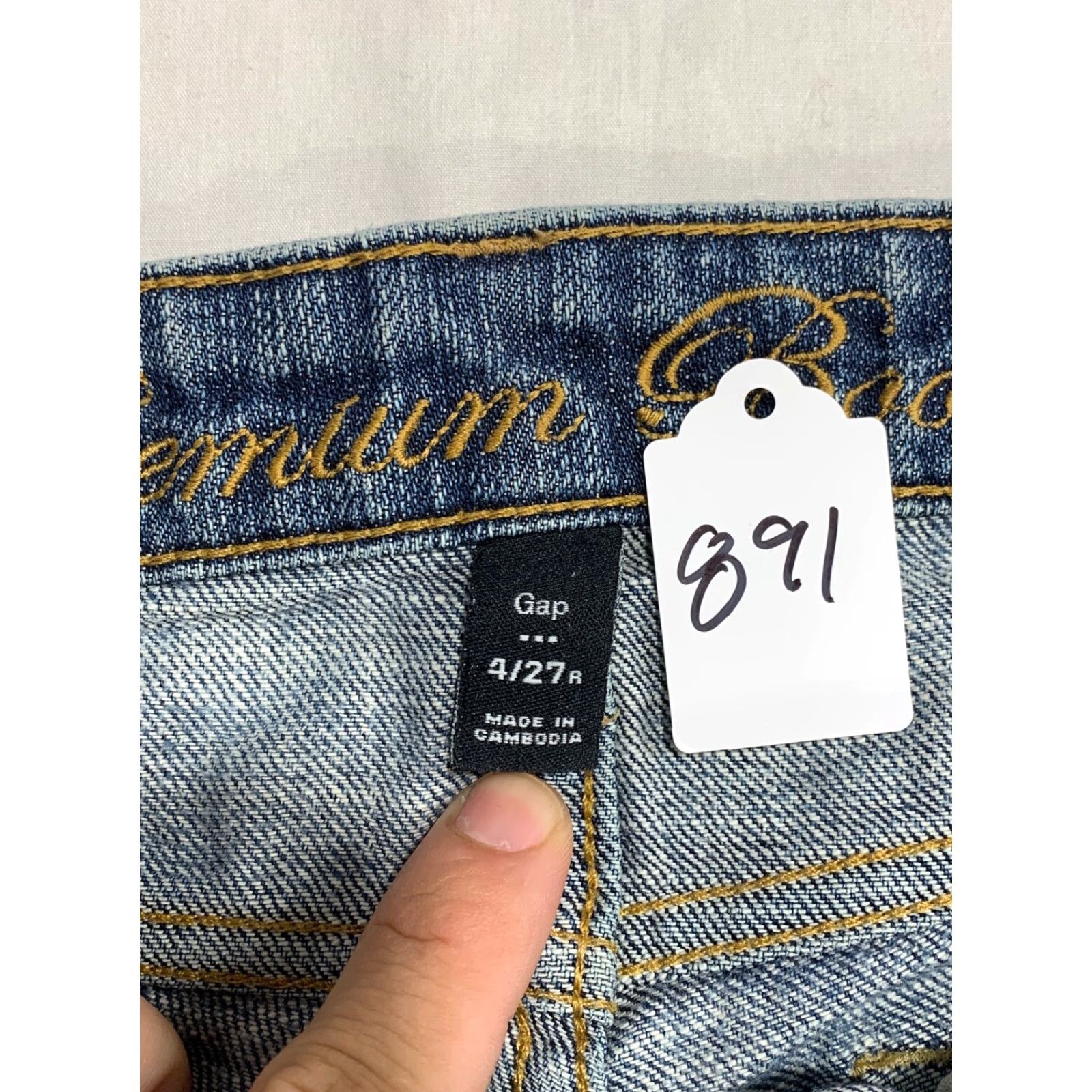 Gap VINTAGE Gap Women 4 Denim Skinny Jeans Blue 891 Distress Zip Regular Size 4/27A - Dark Denim Size 27" / US 4 / IT 40 - 3 Thumbnail