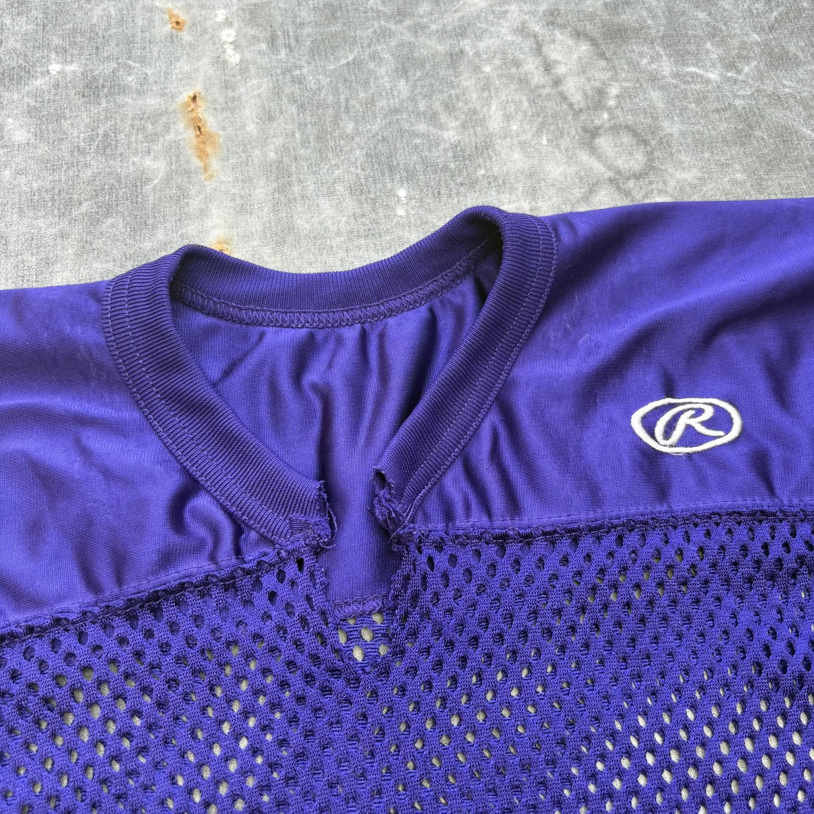 Vintage Vintage 90s Y2K Rawlings Purple Mesh Grunge Football Jersey Size US M / EU 48-50 / 2 - 2 Thumbnail