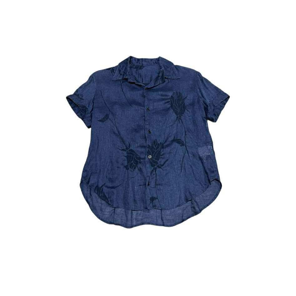 Y's 🔥Vintage Y’s Linen Shirt Floral Embossed Size US S / EU 44-46 / 1 - 1 Thumbnail