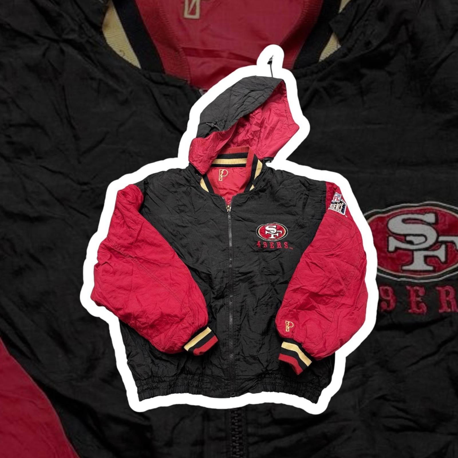 Starter Vintage San Francisco 49ers Hooded Jacket - Black and Red Size US XL / EU 56 / 4 - 1 Thumbnail