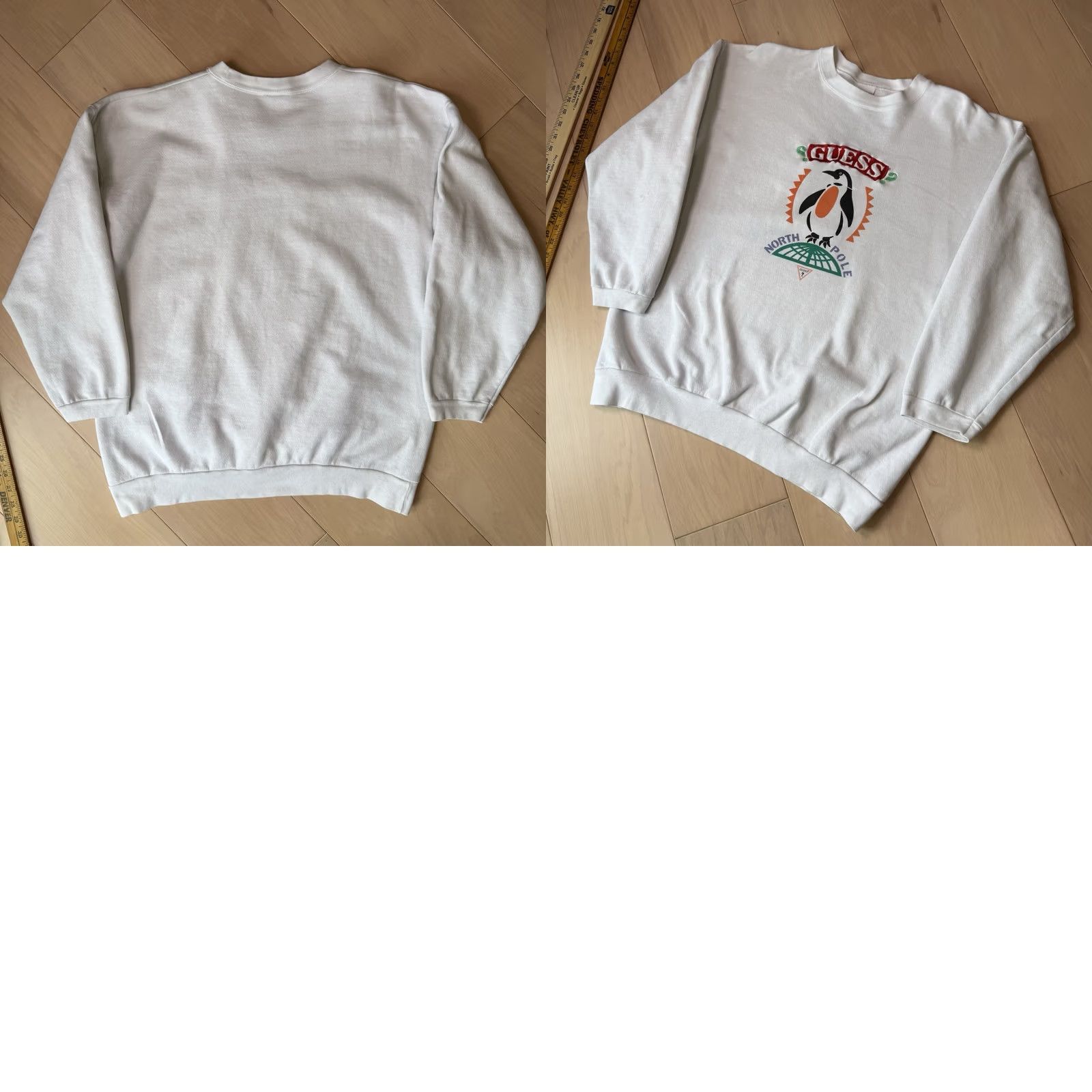 Guess VINTAGE GUESS Sweatshirt OSFA White 90s Fleece Penguin Made in USA Men Size US M / EU 48-50 / 2 - 8 Thumbnail
