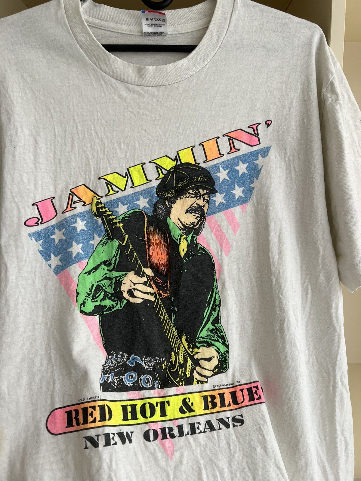 Fruit Of The Loom Vintage 1990 Carlos Santana Jammin Tee L New Orleans USA Size US L / EU 52-54 / 3 - 8 Thumbnail
