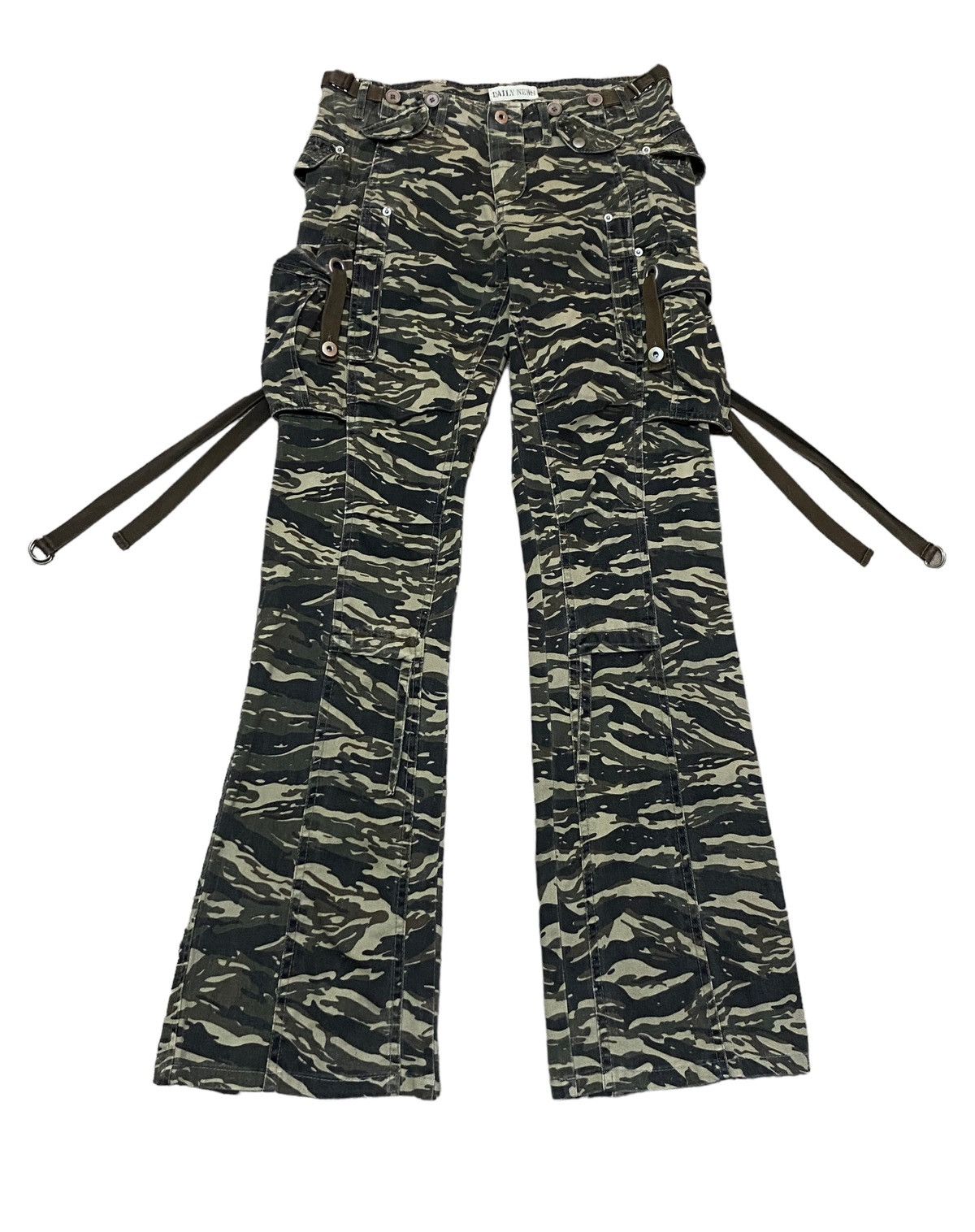 Rare Design Vintage Daily News Tactical Flared Pants 1990s