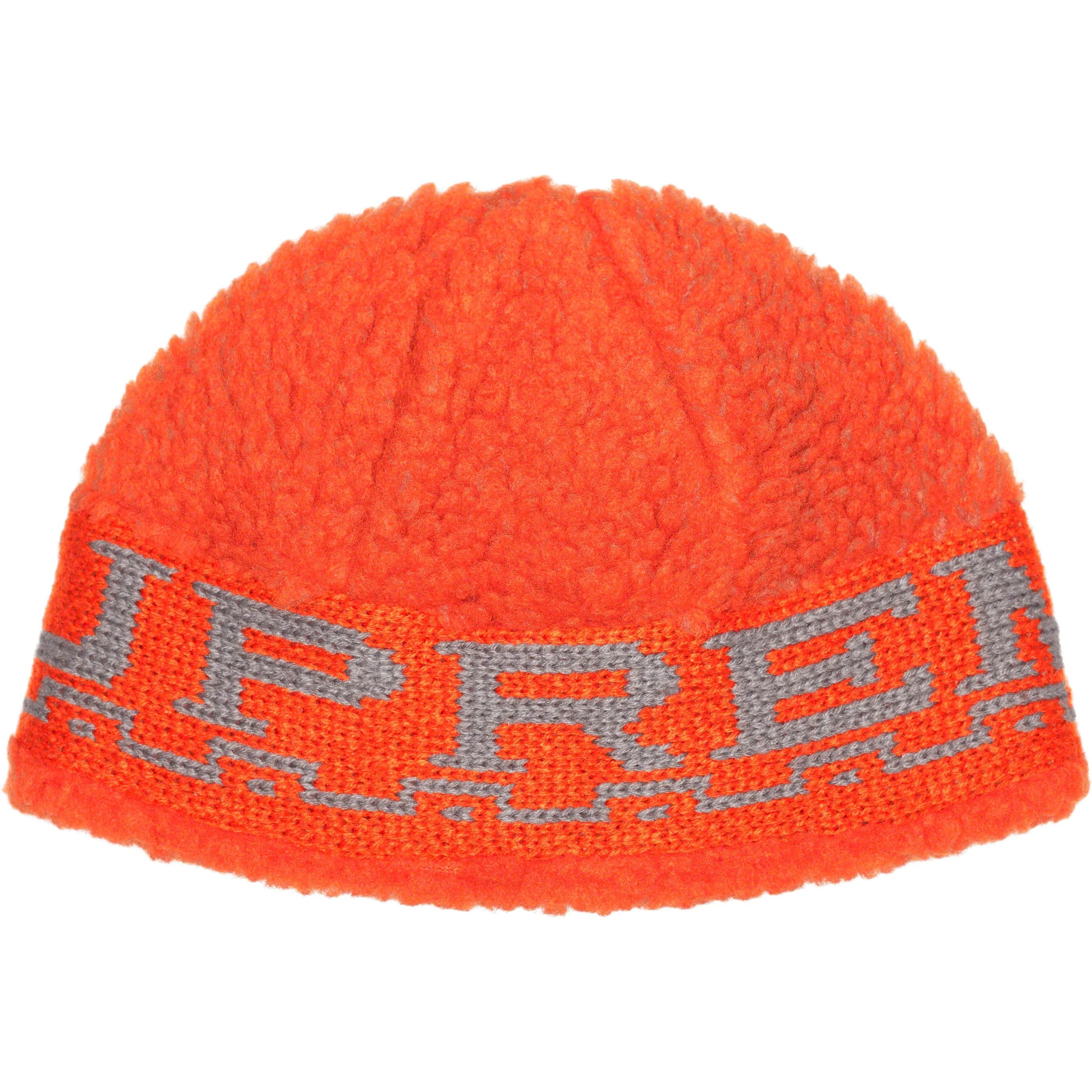 supreme sherpa logo beanie (burnt orange)