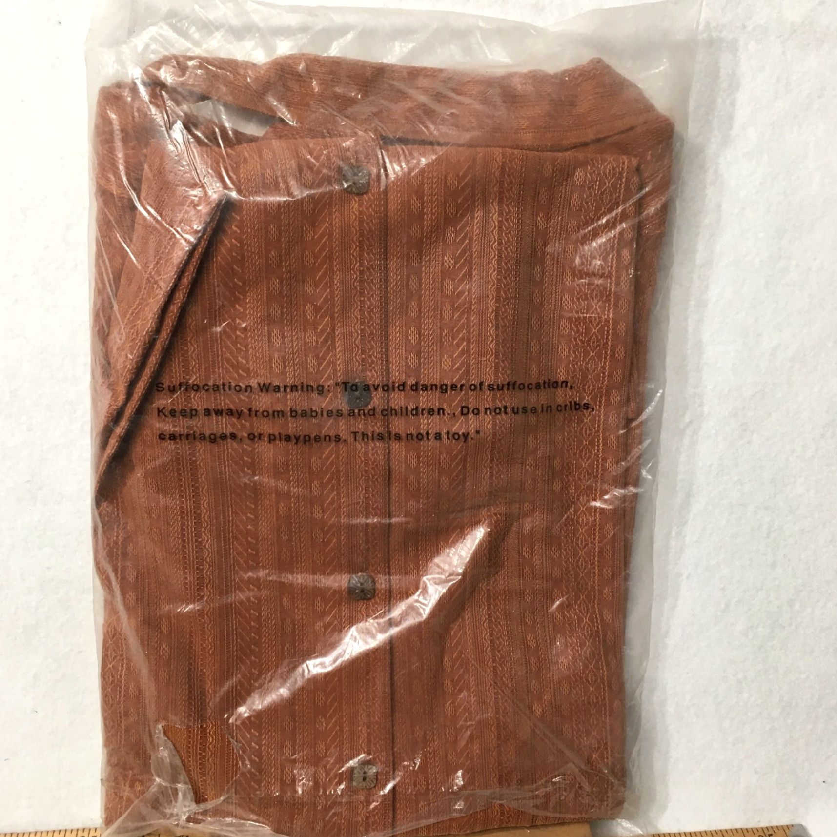 Vintage VINTAGE KINGSIZE Mens Shirt 6XL Button-Up Collared Short Sleeve Brown Golden Silk Size US XXL / EU 58 / 5 - 7 Thumbnail