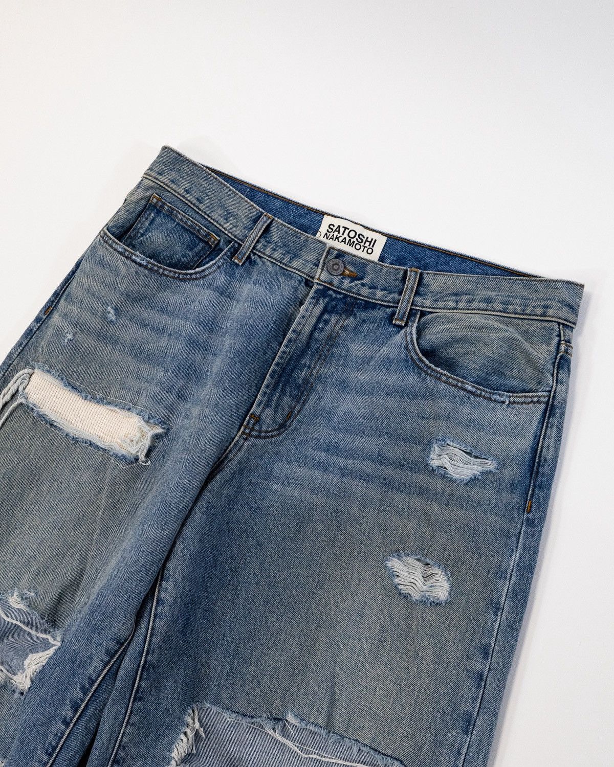 Satoshi Nakamoto “BLESSED TO BE STRESSED” DISTRESSED JEANS Size US 38 / EU 54 - 2 Thumbnail
