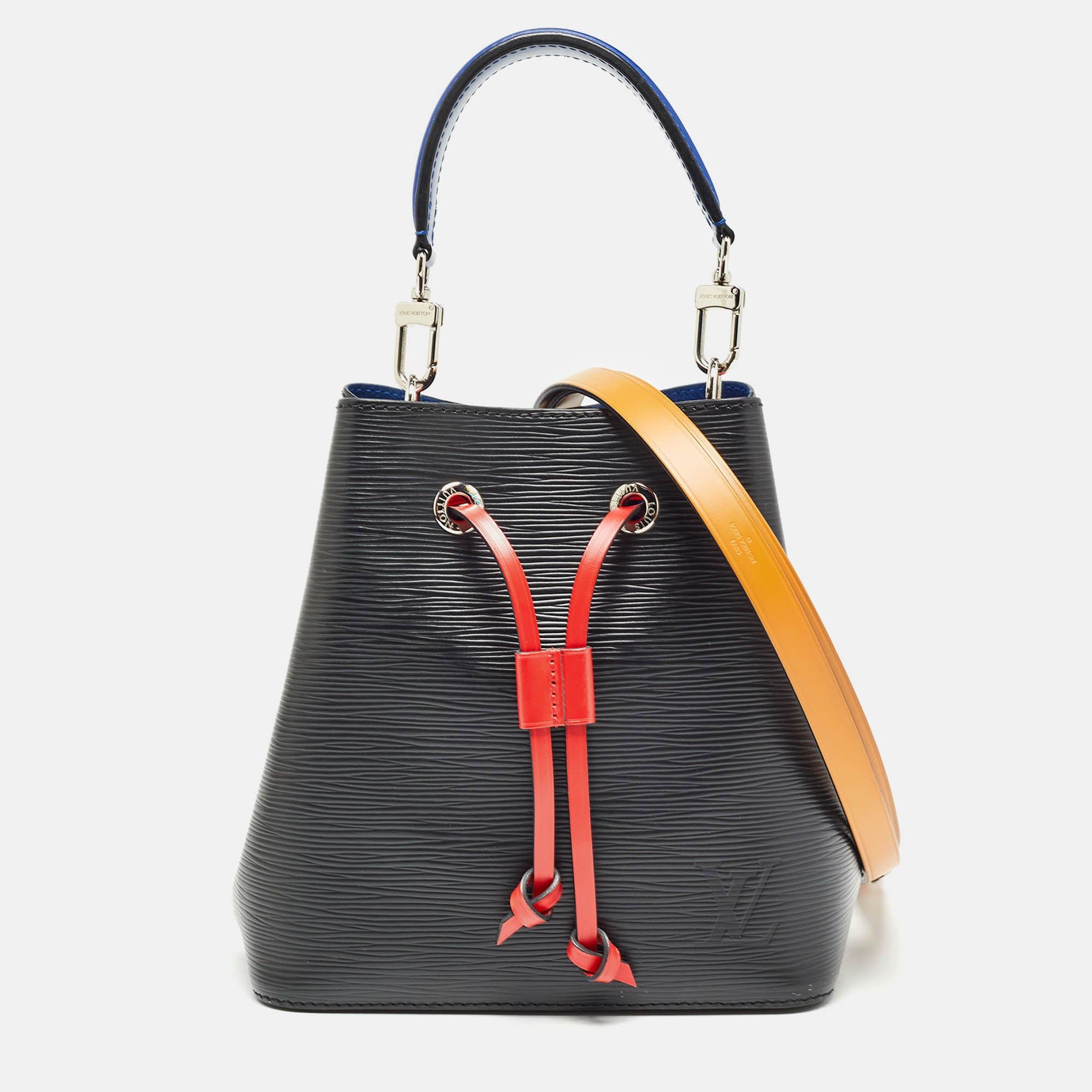 image of Louis Vuitton Tricolor Epi Leather Noe Bb Bag in Black, Women's
