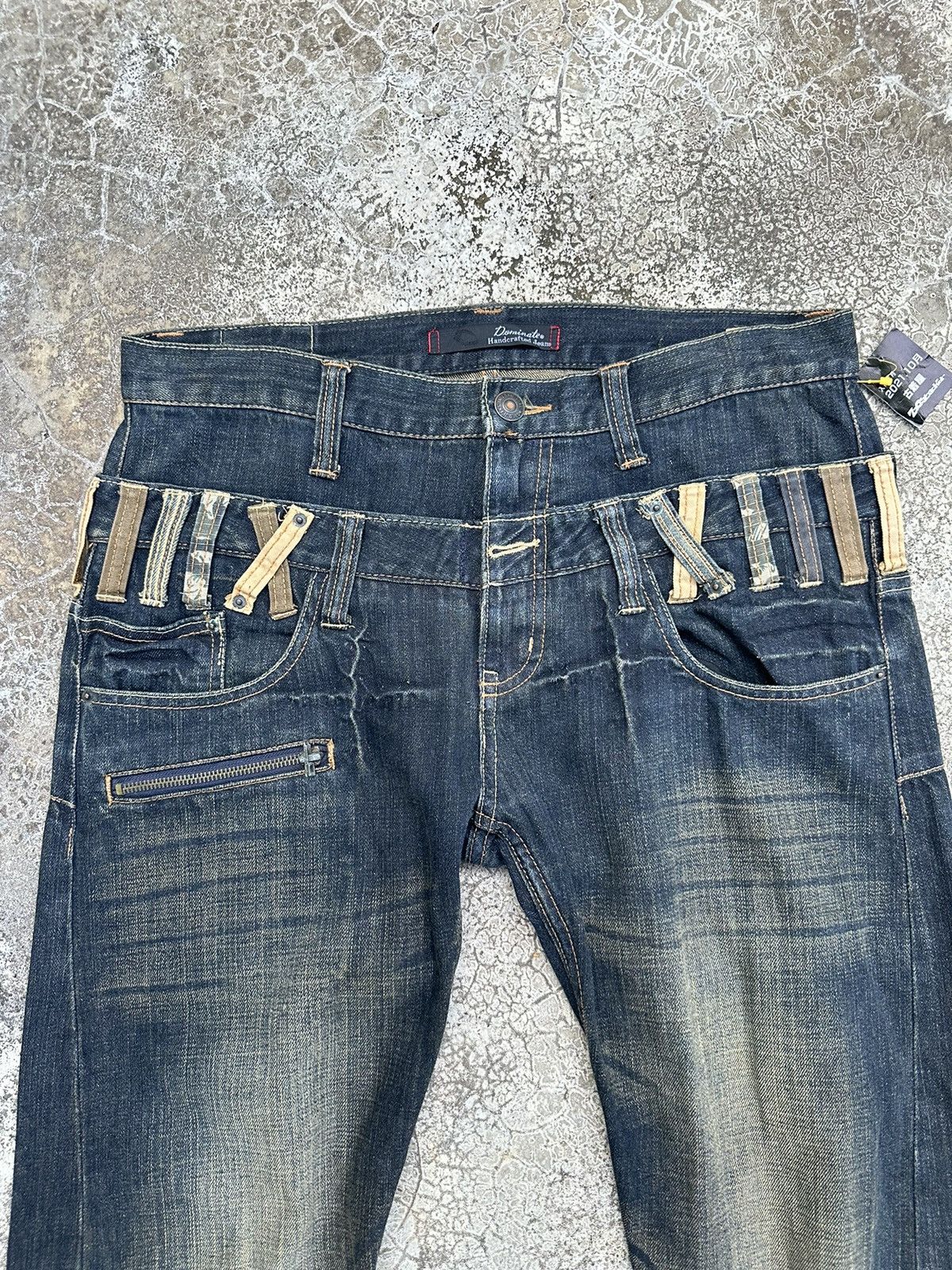 Beauty Beast Y2K Double Waist Dominate Handcrafted Rusty Denim W32 F65 Size US 32 / EU 48 - 4 Thumbnail