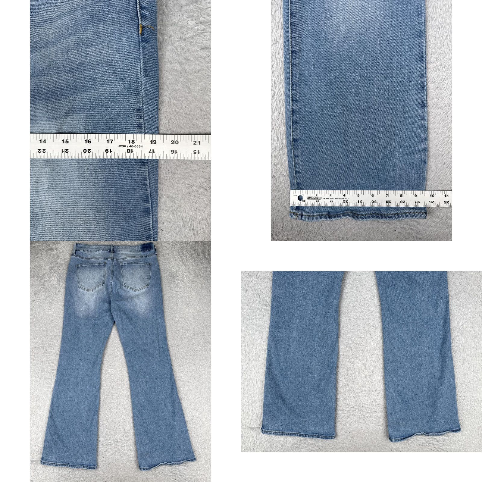 Denime S.O.N.G Jeans Women 32x32 Blue Bootcut Mid Rise Stretch Denim Medium Wash Casual - Regular Womens Jeans Size 24" / US 00 / IT 34 - 9 Thumbnail