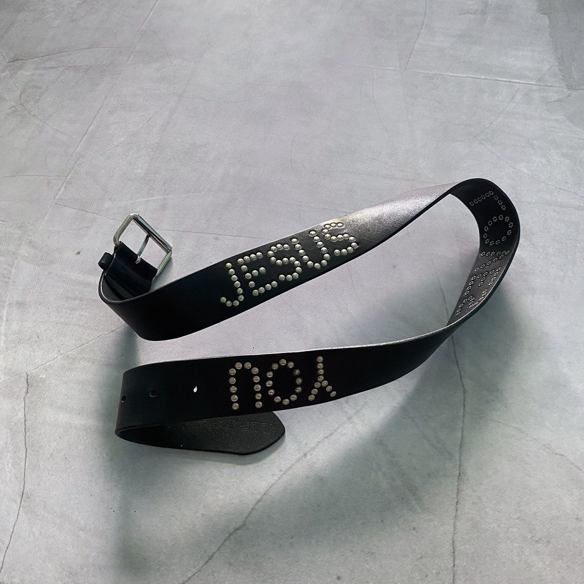 Allsaints × Designer × Streetwear Y2K AllSaints Jesus Loves You Leather ...