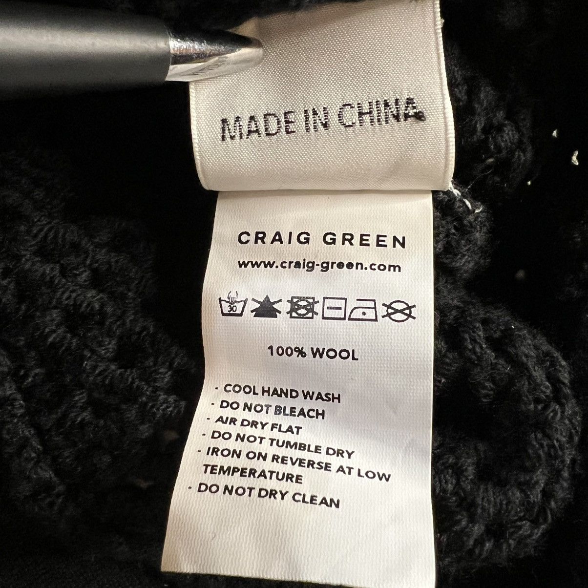 Craig Green Black Crochet Knit Wool Pullover Jumper Sweater Size US L / EU 52-54 / 3 - 12 Thumbnail