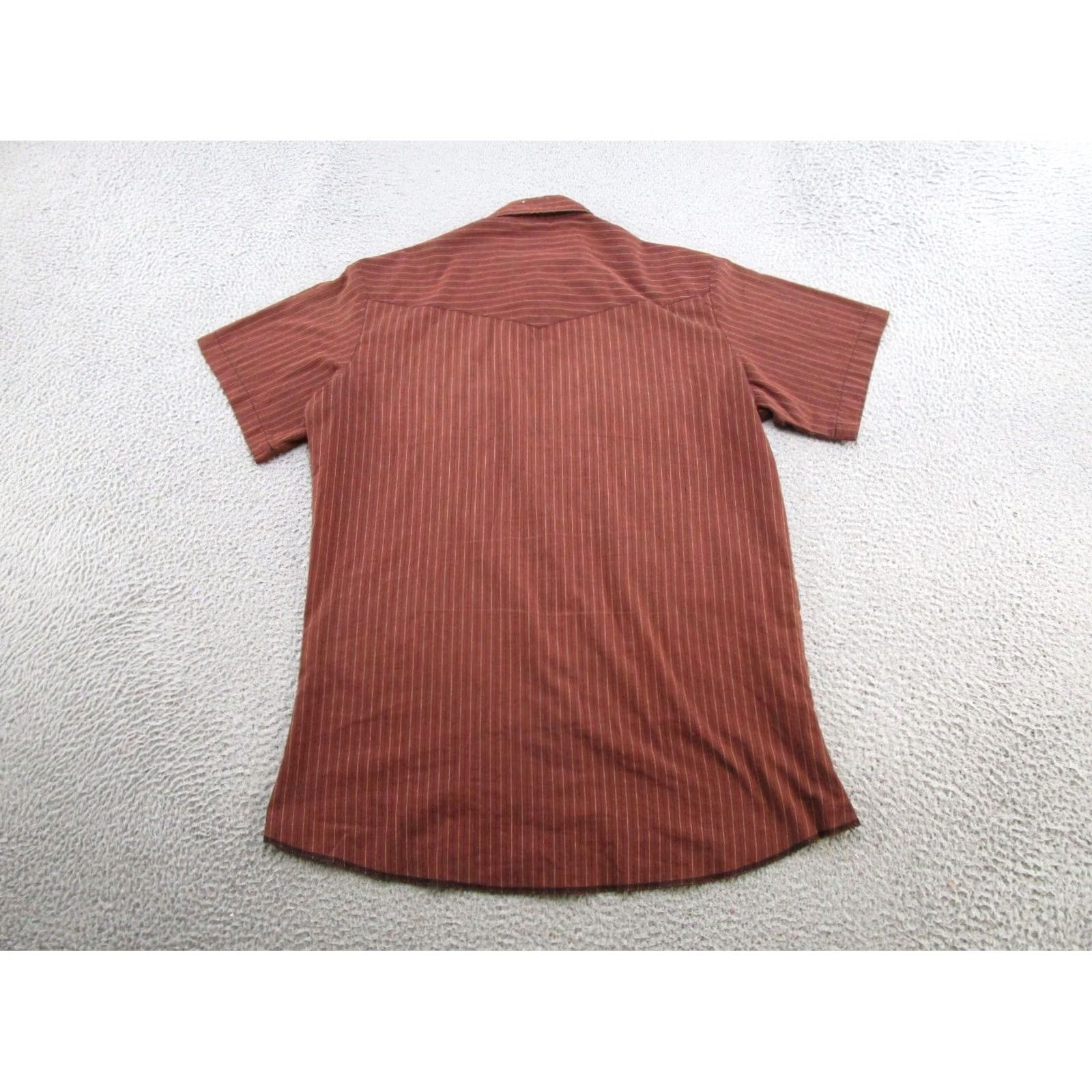 Wrangler Wrangler Western Shirt Mens Striped Short Sleeve Snap Up Cowboy Rodeo Rockabilly Shirt Mens Brown Cotton Size US M / EU 48-50 / 2 - 7 Thumbnail