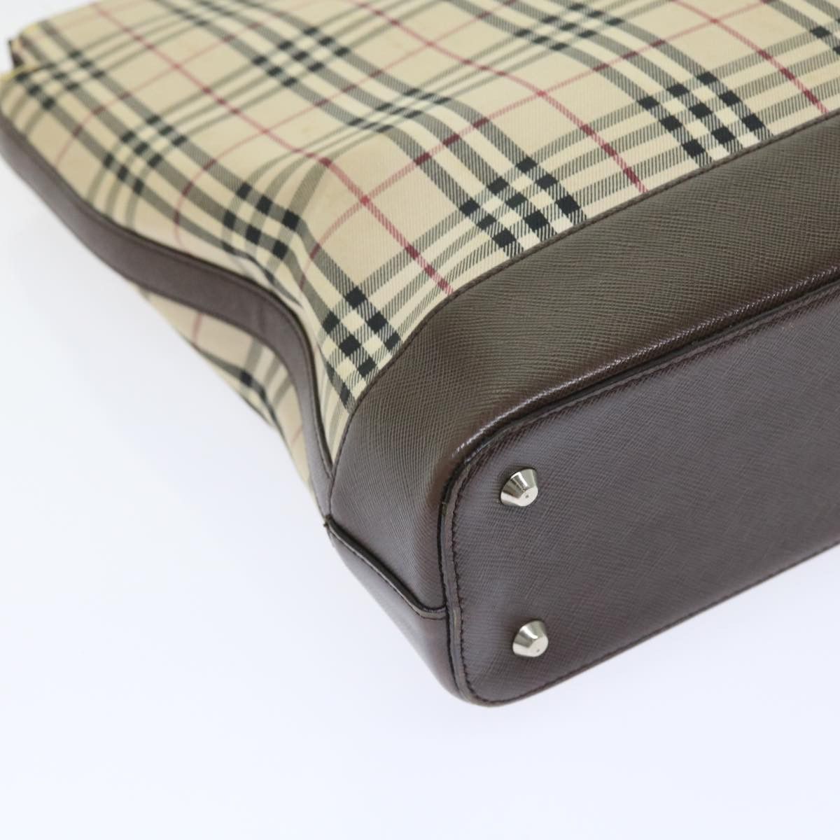 Burberry Burberry Nova Check Tote Bag Nylon Canvas Beige Size ONE SIZE - 16 Thumbnail