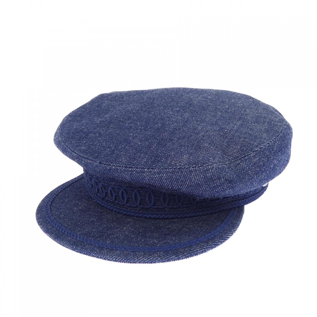 Hermes Hermes Hermes CABOURG H ANCRE Denim Cap Textile Hats DUTY FREE for USA Size ONE SIZE - 1 Thumbnail