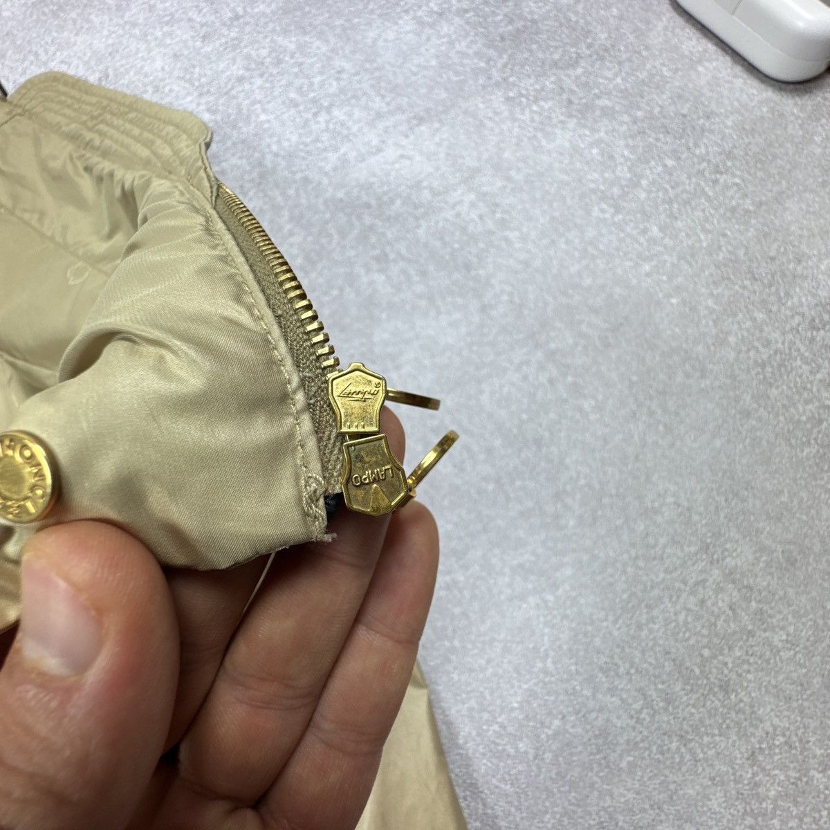 Moncler Women`s Moncler Big Logo Gold Polyester Light Jacket Size 1 Size S / US 4 / IT 40 - 14 Thumbnail