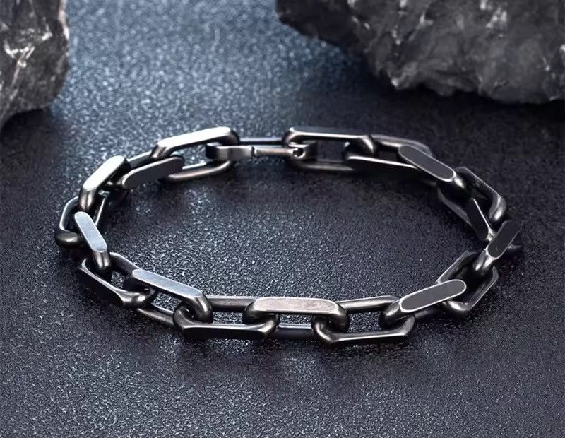 Jewelry OXIDIZED Black Chain Link Bracelet 23 cm Length Size ONE SIZE - 4 Thumbnail
