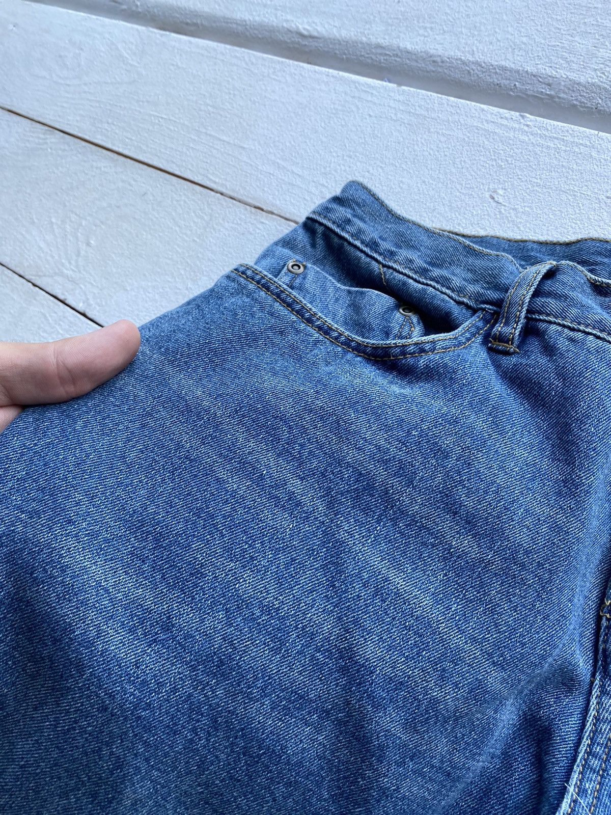 Other 🔥Spirit Motors Racing Cars Bikers Vntg Blue Denim Jeans Size US 32 / EU 48 - 19 Thumbnail