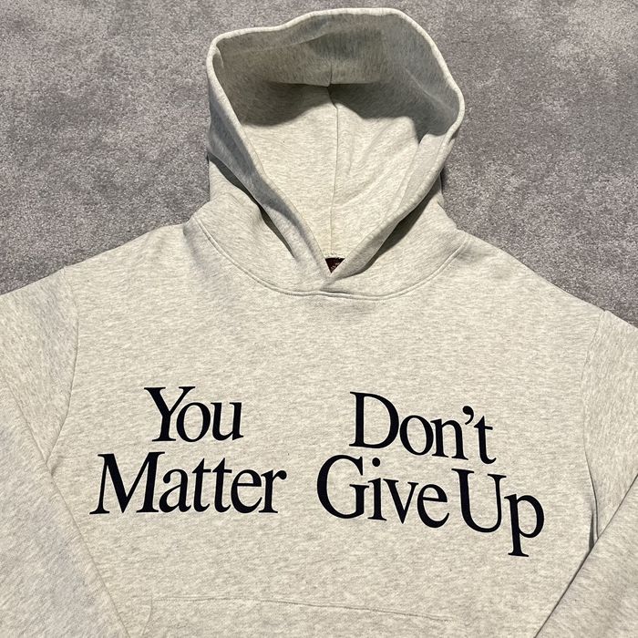 Streetwear Praying You Matter Don’t Give Up Pullover Text Logo Hoodie ... image.