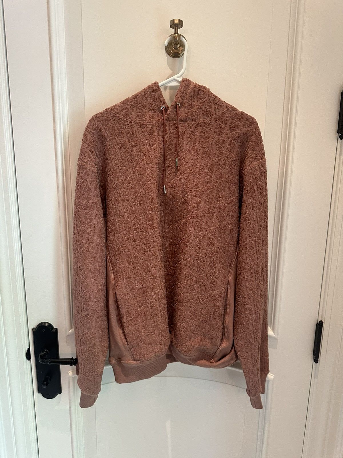 image of Christian Dior Monsieur x Dior Oblique Hoodie in Salmon, Men's (Size Medium)