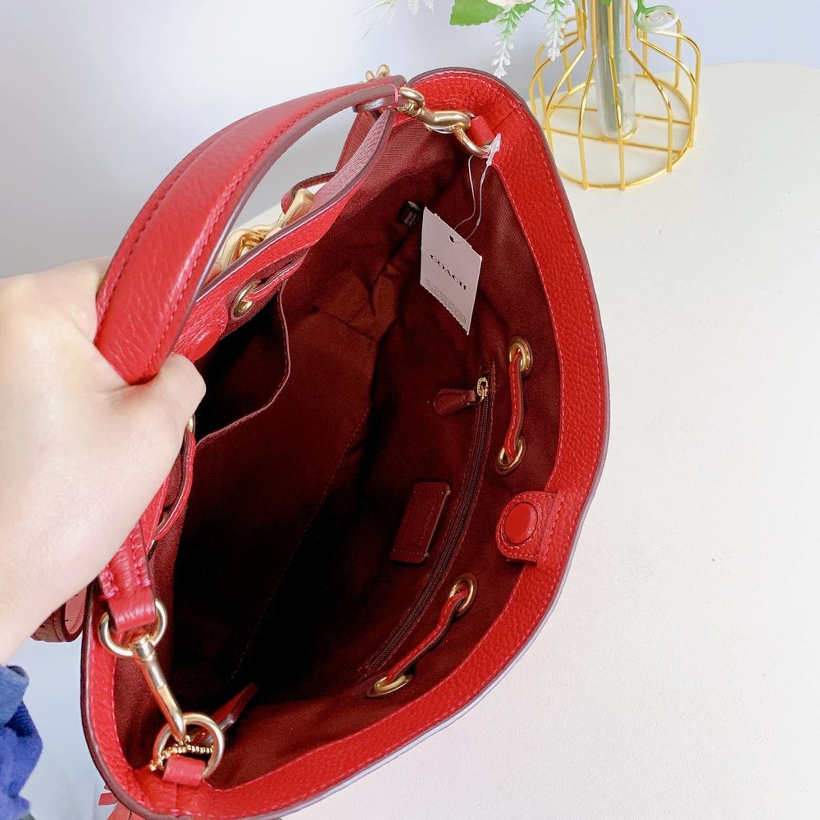 Coach Coach CE555 Andy Crossbody In Gold/Red Apple Size ONE SIZE - 7 Thumbnail