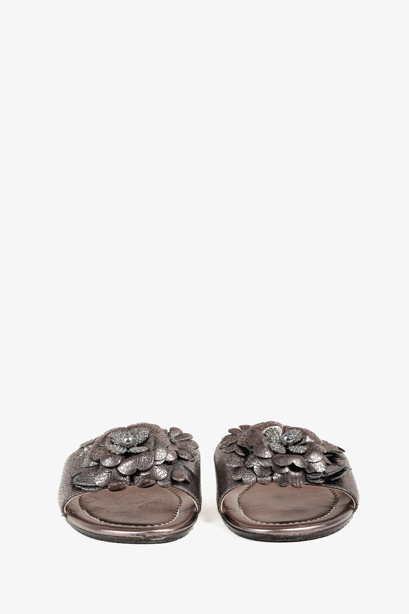 Jimmy Choo Jimmy Choo Neave Embelllished Floral Leather Sandal Size US 6.5 / IT 36.5 - 3 Thumbnail