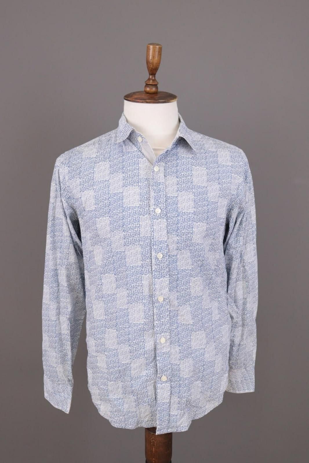 Desigual Desigual Blue Printed Long Sleeve Dress Shirt Size M Size US M / EU 48-50 / 2 - 1 Thumbnail