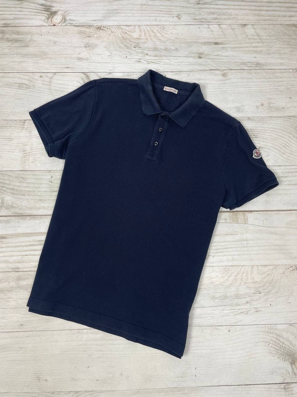 image of Vintage Moncler Maglia Polo Manica Corta Polo Shirt Blue M, Men's (Size Medium)