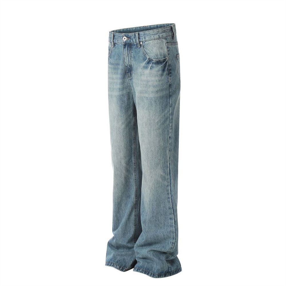 Japanese Brand × Jean Street men's loose casual distressed straight washed jeans Size US 32 / EU 48 - 2 Thumbnail