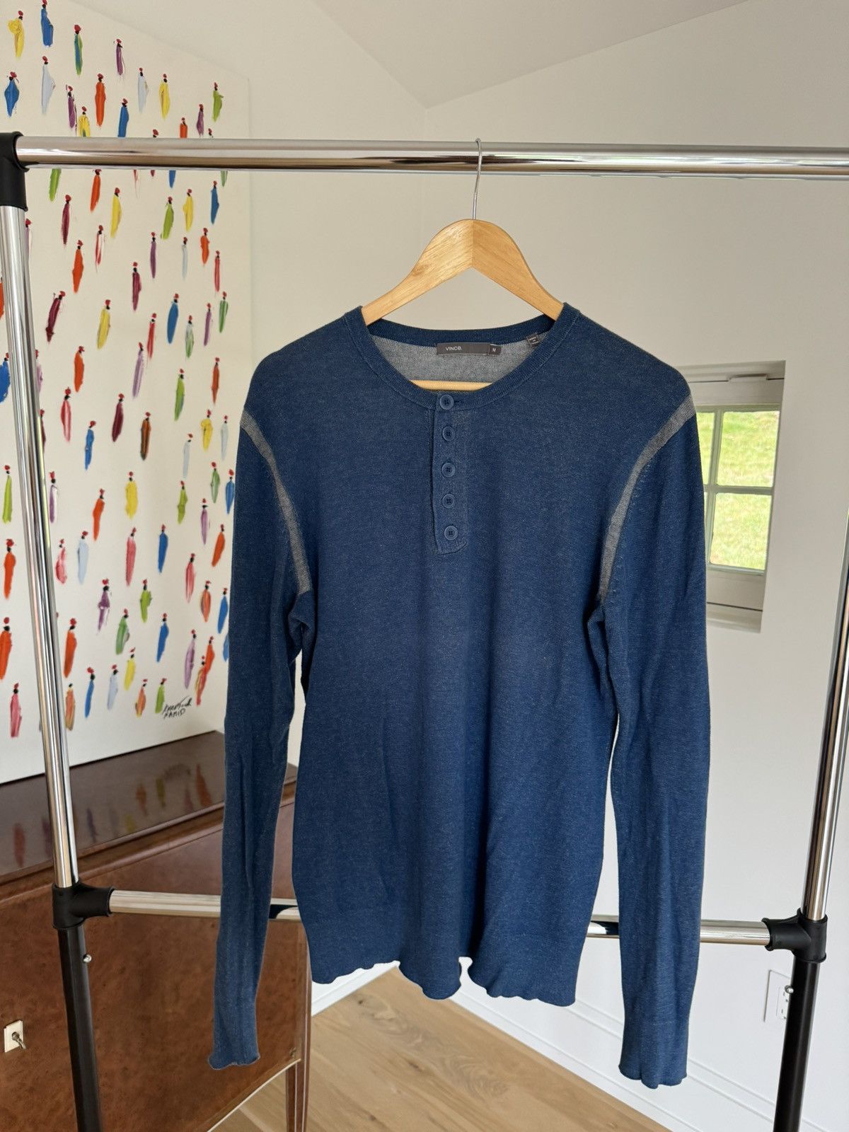 Vince Henley Sweater with knit details Size US M / EU 48-50 / 2 - 2 Thumbnail
